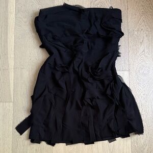 Zara Black Strapless Dress with Textured Design